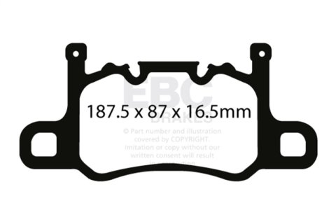 EBC 13-15 Porsche 911 (991) GT3 3.8L (w/Cast Iron Rotor) Redstuff Rear Brake Pads