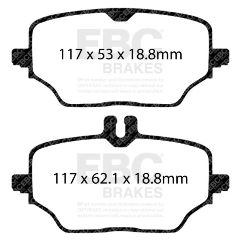 EBC 2020+ Mercedes-Benz GLE350 (SUV W167) 2.0T Greenstuff Rear Brake Pads