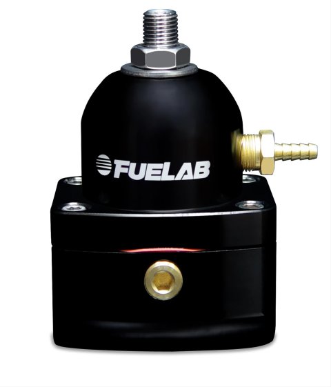 Fuelab 525 TBI Adjustable FPR In-Line 10-25 PSI (1) -6AN In (1) -6AN Return - Black