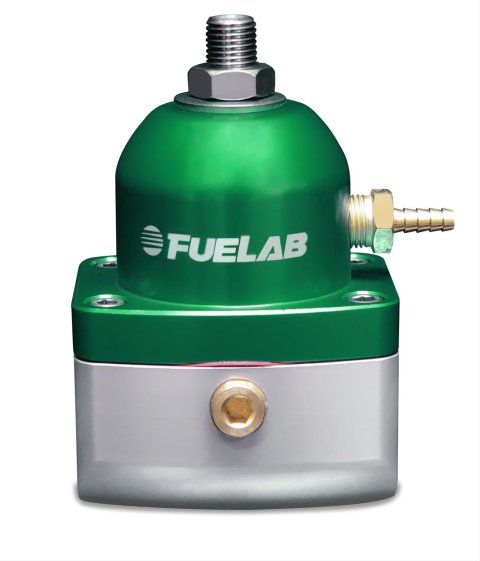 Fuelab 525 EFI Adjustable FPR In-Line 90-125 PSI (1) -6AN In (1) -6AN Return - Green