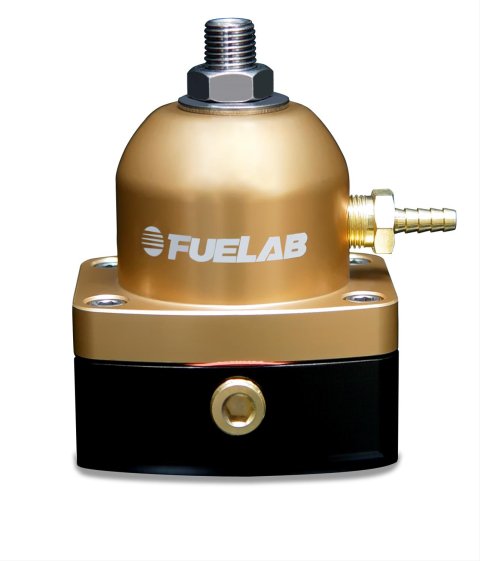 Fuelab 545 TBI Adjustable Mini FPR In-Line 10-25 PSI (1) -6AN In (1) -6AN Return - Gold