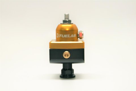 Fuelab 575 Carb Adjustable Mini FPR Blocking 1-3 PSI (1) -6AN In (2) -6AN Out - Gold