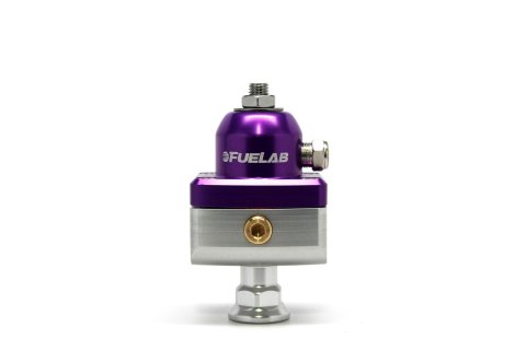 Fuelab 575 Carb Adjustable Mini FPR Blocking 10-25 PSI (1) -6AN In (2) -6AN Out - Purple