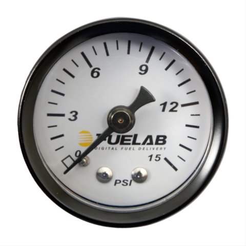 Fuelab 1.5in Carb Fuel Pressure Gauge - Range 0-15 PSI