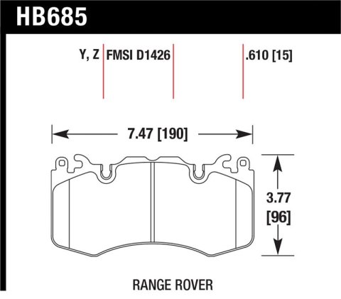 Hawk 10-11 Range Rover/Range Rover Sport Supercharged Performance Ceramic Street Front Brake Pads