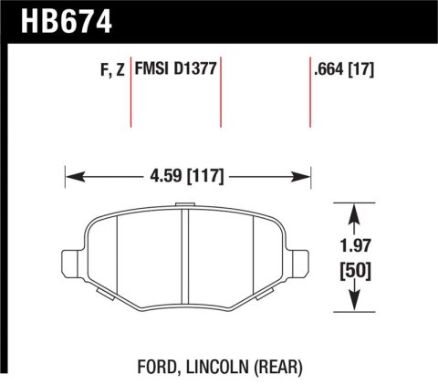 Hawk Ford Edge/Explorer/Flex/Taurus/ Lincoln MKS/MKT/MKX HPS Rear Brake Pads