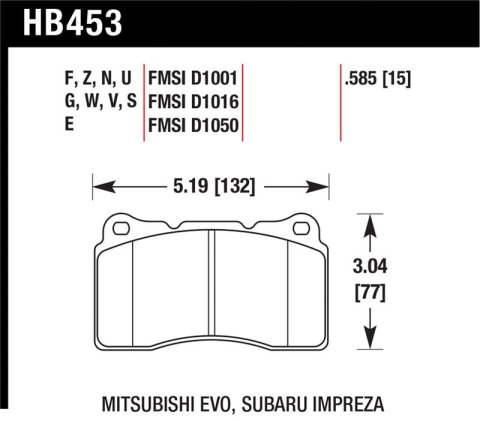 Hawk 03-06 Evo / 04-09 STi / 09-10 Genesis Coupe (Track Only) / 2010 Camaro SS / 08-09 Pontiac G8 GX