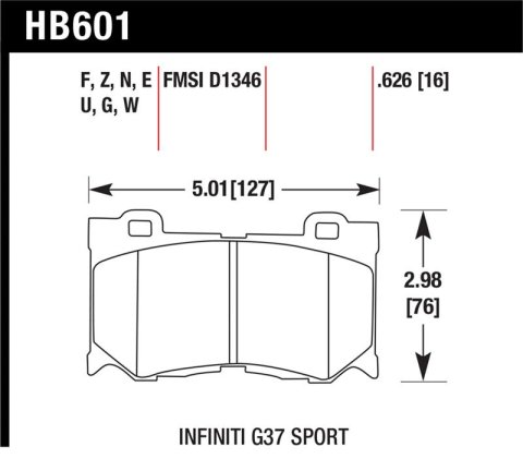 Hawk Infiniti G37 Sport Performance Ceramic Street Front Brake Pads