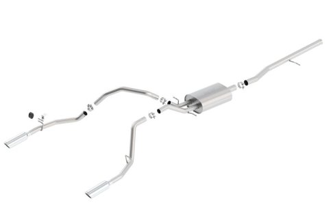 Borla 14 Silv/Sierra 1500 C/B Touring Exhaust /2.75in in Muffler 2.25inout 4inTIp SS Rear Exit
