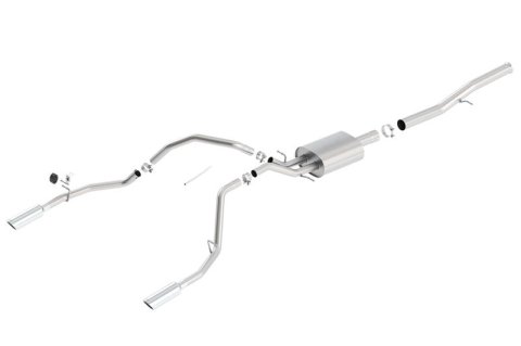 Borla 14 Silv/Sierra 1500 EC Std/CC Short 143.5in WB Touring Single Split Rear Exit Cat-Back Exhaust
