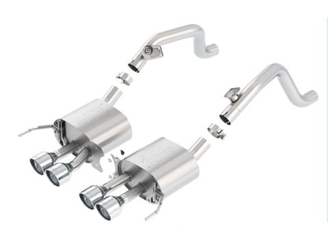 Borla 14-15 Chevy Corvette C7 w/o AFM w/o NPP Atak Rear Section Exhaust Quad Rd RL Tips