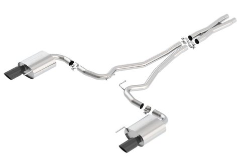 Borla S-Type Cat-Back 15-17 Ford Mustang GT 5.0L V8 MT/AT 2.5in pipe 4in tip (Black Chrome)