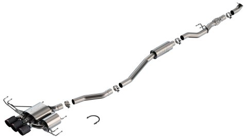 Borla 2023 Honda Civic Type R MT ATAK Catback Exhaust w/ 4in Black Anodized Carbon Fiber Tips