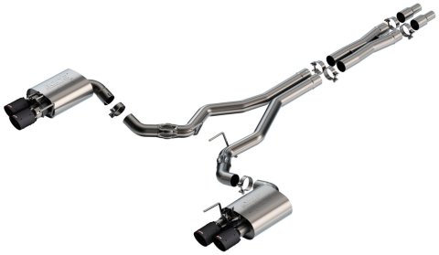Borla 2024 Ford Mustang GT 5.0L V8 w/ Active Exhaust ATAK Cat-Back Exhaust System - Carbon Fiber