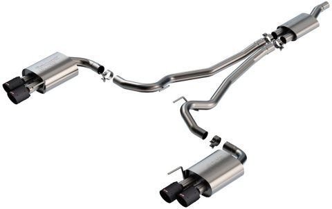 Borla 2024 Ford Mustang 2.3L Ecoboost S-Type Catback Exhaust CF BA w/ Quad Tips - Non-Active