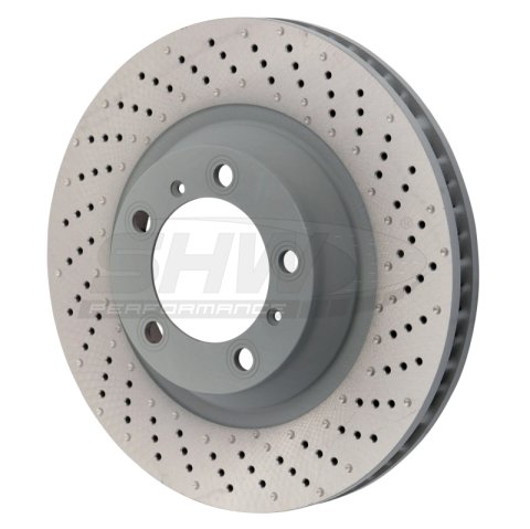 SHW 15-16 Porsche 911 Carrera 4 GTS w/o Ceramics Right Front Drill-Dimp MB Brake Rotor (99135140401)