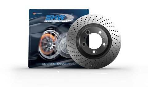 SHW 07-11 Mercedes-Benz ML63 AMG 6.3L Front Dimpled Monobloc Brake Rotor (164421071264)