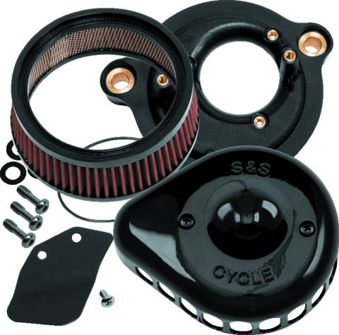 S&S Cycle 2017+ M8 Models Stealth Air Cleaner Kit w/ Gloss Black Mini Teardrop Cover