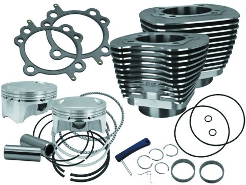 S&S Cycle 07-17 BT Models 110in Sidewinder Big Bore Kit - Wrinkle Black