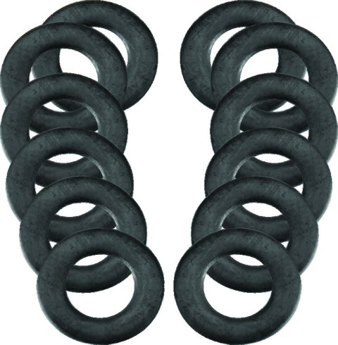 S&S Cycle .255in x .438in x .024in Rubber Coated Steel Flat Washer - 12 Pack