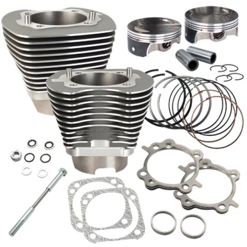 S&S Cycle 07-17 BT 117in Big Bore Cylinder Kit - Stone Gray
