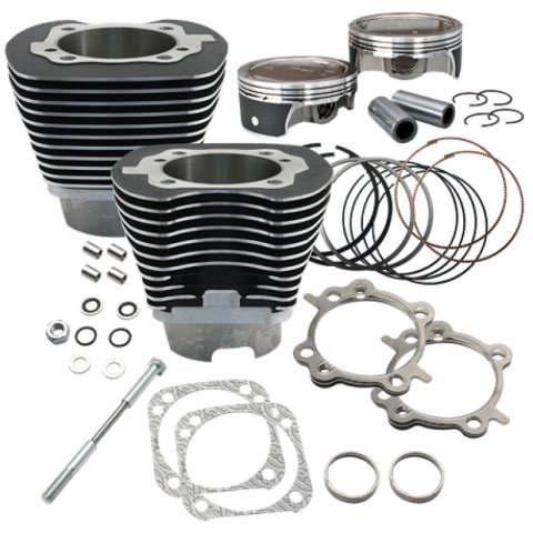 S&S Cycle 07-16 BT 124in Low Compression 4-1/8in Big Bore Kit - Wrinkle Black