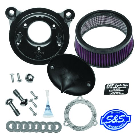 S&S Cycle 08-17 Touring/16-17 Softail Models Stealth Air Cleaner Kit w/o Cover