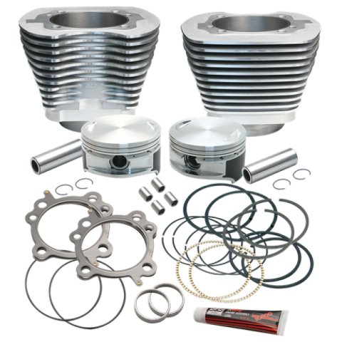 S&S Cycle 99-16 BT Replacement 3-7/8in Bore Cylinder & Piston Kit For S&S 106in Stroker Kit - Silver