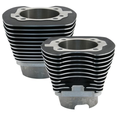 S&S Cycle 99-06 BT 4-1/8in Bore Cylinder Set For 111in - Wrinkle Black