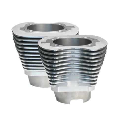 S&S Cycle 99-06 BT 11 Fin 4-1/8in Bore Cylinder Set For 124in & 124in Hot Set Up Kits - Silver