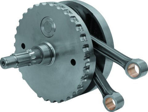 S&S Cycle 00-06 BT 4in Stroke Flywheel Assembly w/ Sprocket Shaft Bearing Race