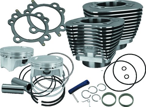 S&S Cycle 07-17 BT 107in Bolt-In Big Bore Kit - Wrinkle Black