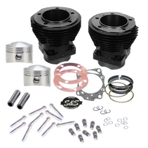 S&S Cycle 79-84 BT 88in Sidewinder 3-5/8in Big Bore Cylinder Kit - Gloss Black