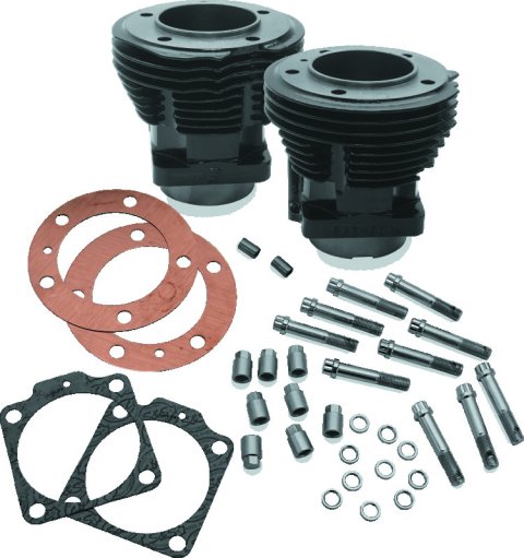 S&S Cycle 66-78 74in BT & Stock Bore Strokers 3-7/16in Bore Cylinders - Gloss Black