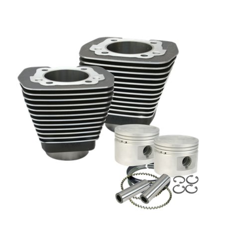 S&S Cycle 84-99 BT w/ Stock Cylinder Heads 3-1/2in Bore Cylinder & Piston Kit - Wrinkle Black
