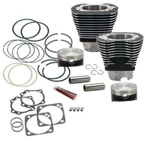 S&S Cycle 84-99 BT 4 1/8in Bore Cylinder & Piston Kit For S&S V117 Engine - WBlack
