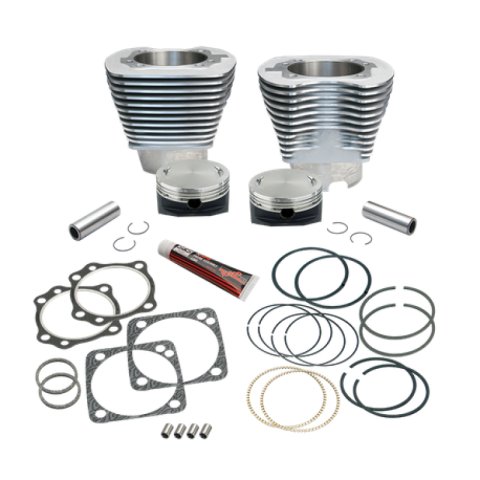S&S Cycle 84-99 BT 4-1/8in Bore Cylinder Set w/ Pistons For 117in V-Series Engines - Natural