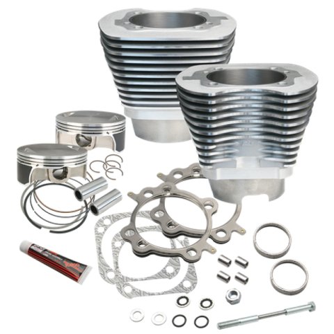 S&S Cycle 07-17 BT 117in Big Bore Cylinder Kit - Silver