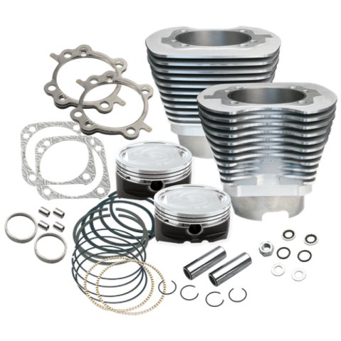 S&S Cycle 99-06 BT 4-1/8in Bore Cylinder & Piston Kit - Silver