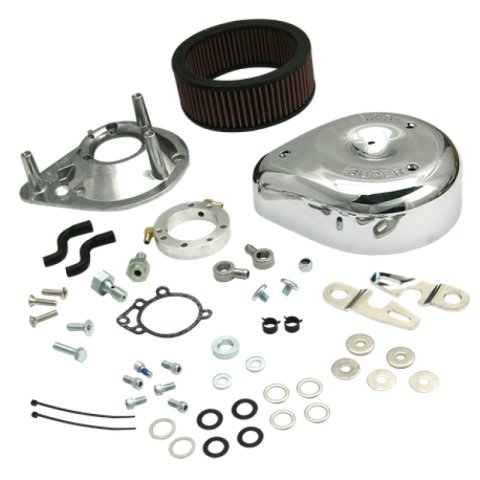 S&S Cycle 2007+ XL Sportster Models w/ Stock EFI Teardrop Air Cleaner Kit - Chrome