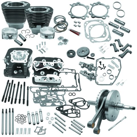 S&S Cycle 2007 BT w/ Balancer 124in Hot Set Up Kit - Wrinkle Black