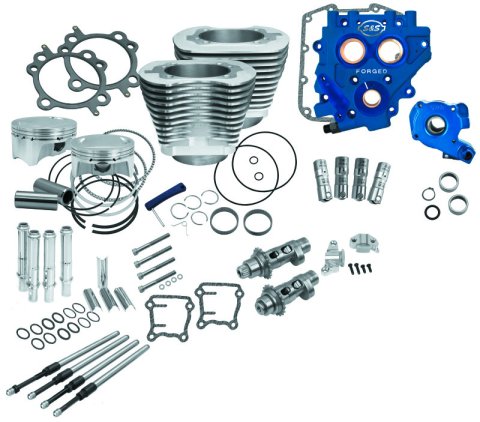 S&S Cycle 07-17 4in Bore 585CE Cam Power Pack - Silver