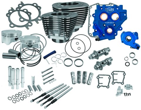 S&S Cycle 07-17 BT 110in Power Package - Wrinkle Black