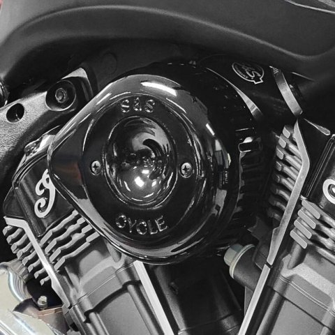 S&S Cycle 20-25 Indian Challenger & Pursuit Models Air Cleaner Kit w/ Gloss Black Teardrop