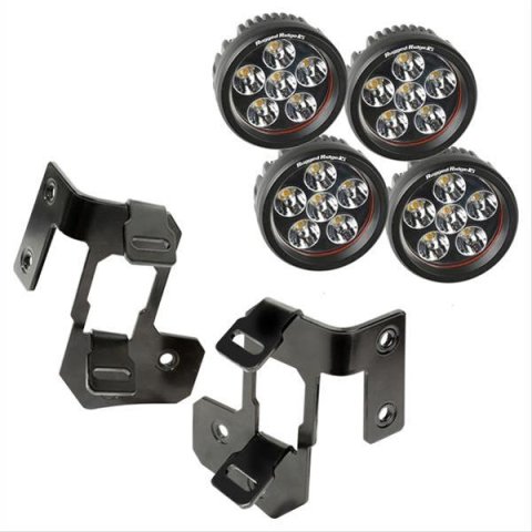 Rugged Ridge 07-18 Jeep Wrangler JK Semi-Gloss Black Round A-Pillar LED Light Mount Kit