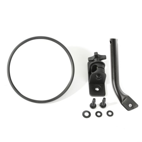 Rugged Ridge 97-18 Jeep Wrangler Textured Black Round Stubby Trail Mirror