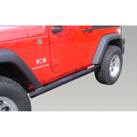 Rugged Ridge 4 1/4-In Oval Side Step Black 07-18 Jeep Wrangler JK