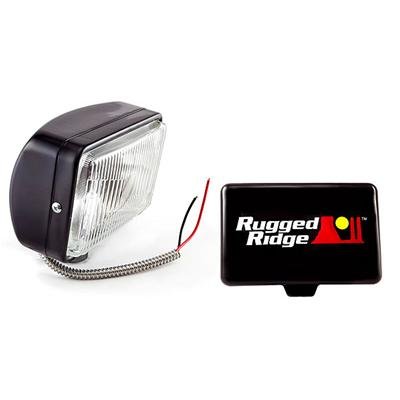 Rugged Ridge 5-In x 7-In Halogen Fog Light Black Steel Housing