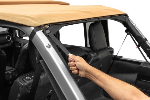 Rugged Ridge 18-25 Jeep Wrangler JKU 4dr Voyager Fastback Frameless Soft Top - Tan