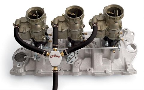 Edelbrock Fuel Block Kit Triple Feed 1286 Mini Block